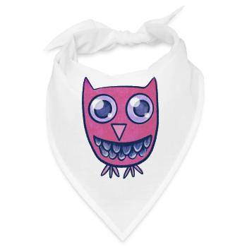Pink Owl Grin Cartoon-Monster - Bandana - Weiß - Vorne