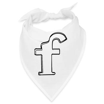 Kleinbuchstabe f handgezeichnet - Bandana - Weiß - Vorne