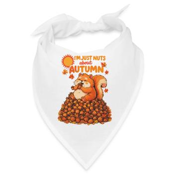 Nuts About Autumn | Dickes Eichhörnchen Design - Bandana - Weiß - Vorne