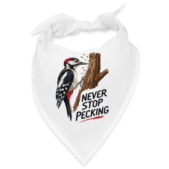 Never Stop Picking – Schwarzer Text - Bandana - Weiß - Vorne