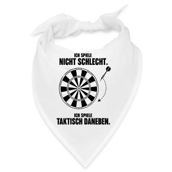 Taktisch daneben Dartspieler Ausrede Humor Spruch - Bandana - Weiß - Vorne