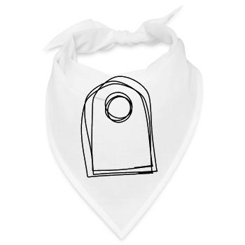 Flaschenanhänger handgezeichnet - Bandana - Weiß - Vorne