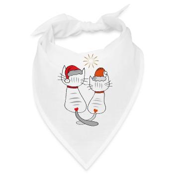 Weihnachtskatzen  - Bandana - Weiß - Vorne