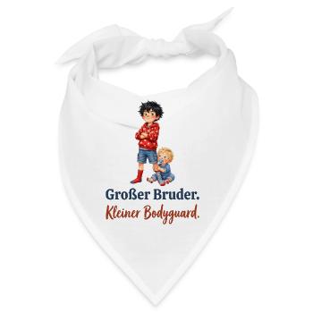 Großer Bruder. Kleiner Bodyguard. – Geschwister - Bandana - Weiß - Vorne