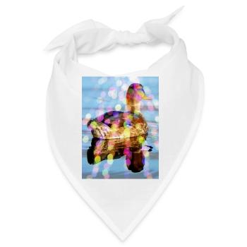 Foto Ente Sonnenstrahlen Motiv von Jörg Langhans - Bandana - Weiß - Vorne