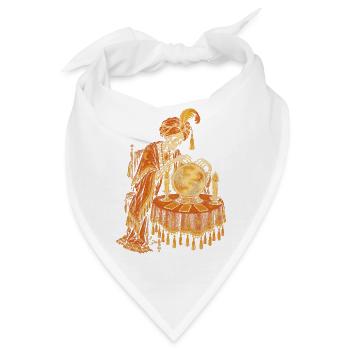 Die Skelett-Wahrsagerin mit der Kristallkugel - Bandana - Weiß - Vorne