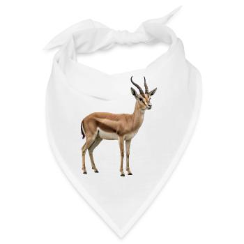 Gazellen-Silhouette im Goldenen Horizont - Bandana - Weiß - Vorne