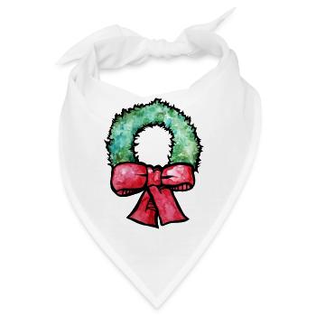 Grüne Afro-Krone mit roter Schleife - Bandana - Weiß - Vorne