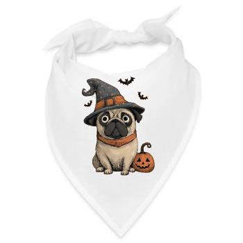 Mops Halloween - Bandana - Weiß - Vorne