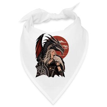 Ästhetik Nordische Drachenkönigin - Bandana - Weiß - Vorne