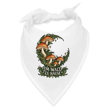Pilzmond im Wald - Bandana - Weiß - Vorne