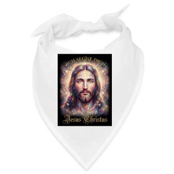 Jesus Christus Ich segne Dich - Bandana - Weiß - Vorne