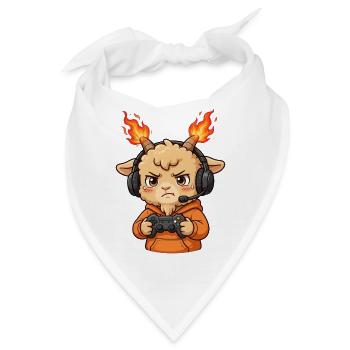 Gamer Fire Goat Shirt Feuer Ziege - Bandana - Weiß - Vorne