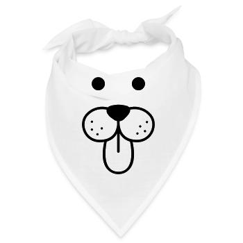 doggy face - Bandana - Weiß - Vorne