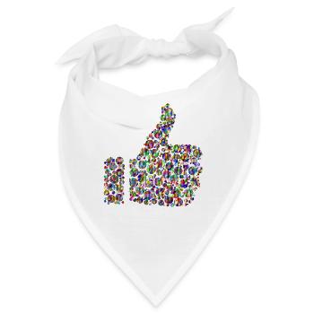 Regenbogenfarbener Daumen - Bandana - Weiß - Vorne