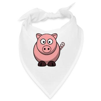 Schweinchen - Bandana - Weiß - Vorne