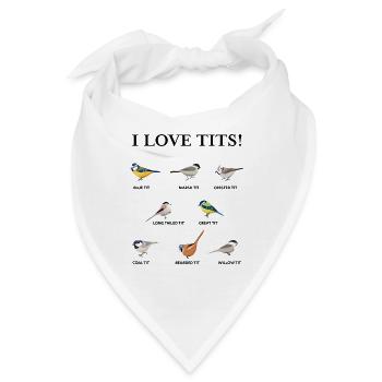 Lustige Vogelbeobachtung & Tit Vogel Fan Geschenk - Bandana - Weiß - Vorne