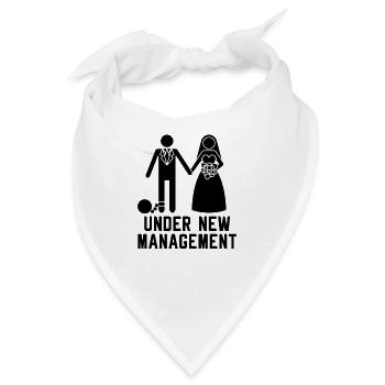 Lustig unter neuem Management Hochzeit Party Geschenk - Bandana - Weiß - Vorne