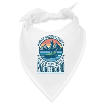 Alter Mann mit Paddleboard Paddleboarding Geschenk Papa - Bandana - Weiß - Vorne