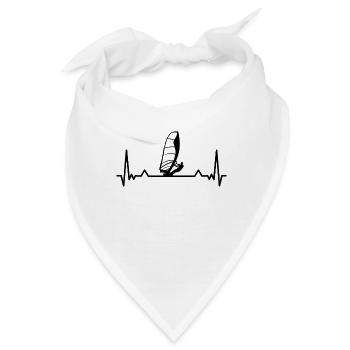 Windsurfen Heartbeat Line Lustige Geschenke - Bandana - Weiß - Vorne