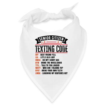 SMS-Code für Senioren Lustiger Ruhestand - Bandana - Weiß - Vorne