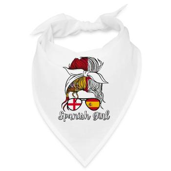 Spanisches Mädchen Englische Flagge Spanien chica española - Bandana - Weiß - Vorne
