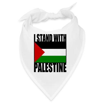 I stand with palestine - Bandana - Weiß - Vorne