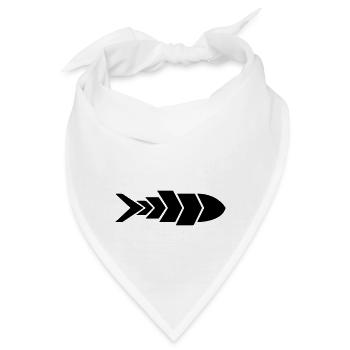Minimalistischer Fischpfeil | Fish Arrow Design - Bandana - Weiß - Vorne
