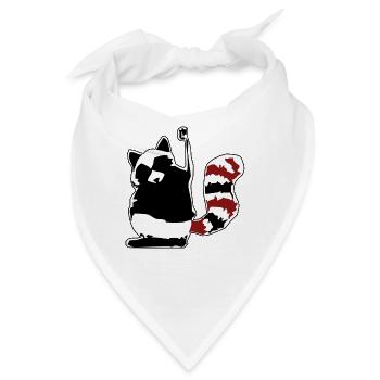 raccoon waschbaer baer baby12 - Bandana - Weiß - Vorne