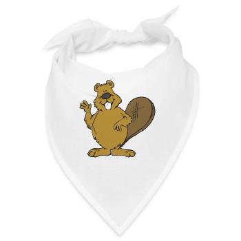 beaver biber nagetier rodents wood water10 - Bandana - Weiß - Vorne