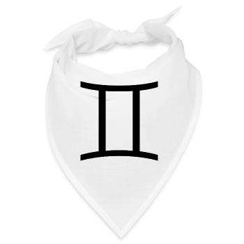 Sternzeichen Zwilling / Zwillinge - Bandana - Weiß - Vorne