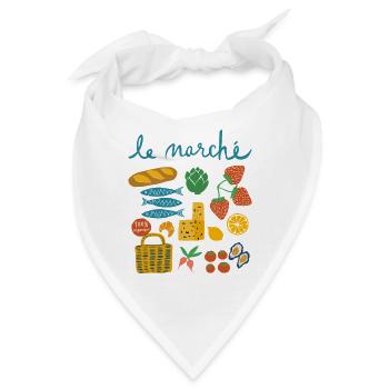 Markt Frankreich Sardinen Mädchen Sommer Frauen - Bandana - Weiß - Vorne