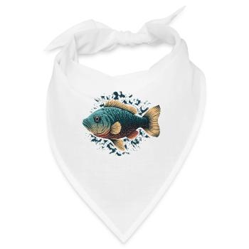 Flat Fish Illustration - Bandana - Weiß - Vorne