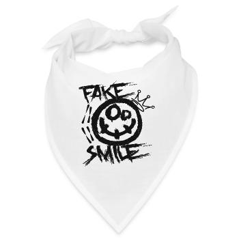 Falsches Lächeln - Bandana - Weiß - Vorne