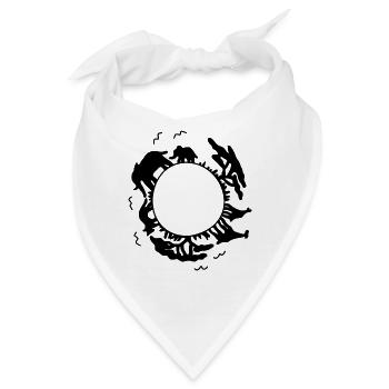 Afrika Savanne Tiere - Bandana - Weiß - Vorne