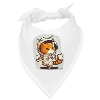 Kosmische Katze - Bandana - Weiß - Vorne