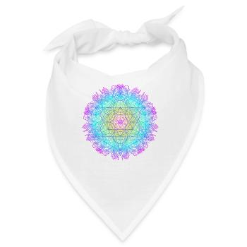 Metatronwürfel, heilige Geometrie des Erzengels - Bandana - Weiß - Vorne