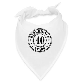 40 jahre Erfahrung - Bandana - Weiß - Vorne