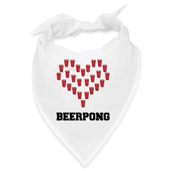 Beerpong Herz Bierpong - Bandana - Weiß - Vorne