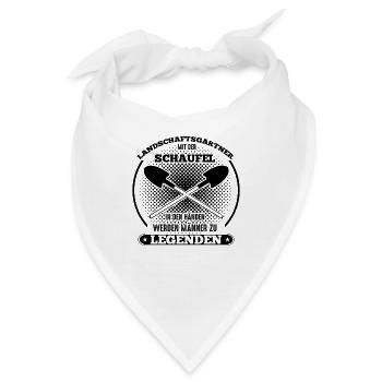 Landschaftsgärtner mit der Schaufel in den Händen - Bandana - Weiß - Vorne