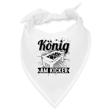 König am Kicker Herren T-Shirt für Kicker Spieler - Bandana - Weiß - Vorne