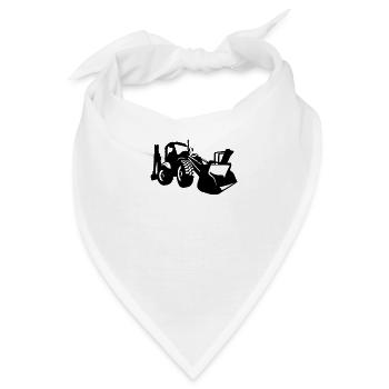 Baggerfahrer Radlader Bagger - Bandana - Weiß - Vorne