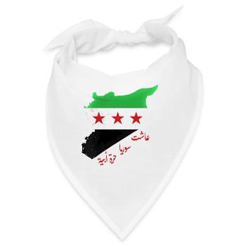 Freies Syrien Flagge mit Spruch ashat suria - Bandana - Weiß - Vorne