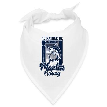 Ich wäre lieber Marlin Fish Fishing Fisherman - Bandana - Weiß - Vorne
