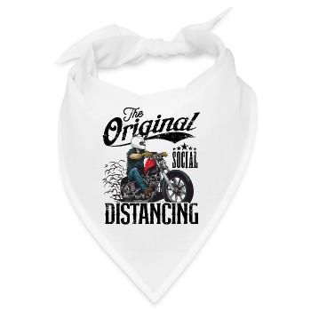 Das Original Social Distancing Motorrad Vintage - Bandana - Weiß - Vorne