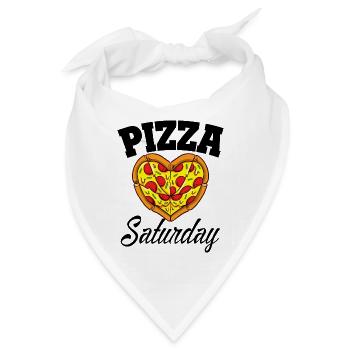 Samstag Pizza Night Funny Pizza Lover Fast Food - Bandana - Weiß - Vorne
