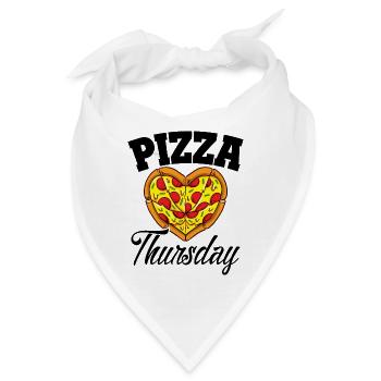 Donnerstag Pizza Night Funny Pizza Lover Fast Food - Bandana - Weiß - Vorne