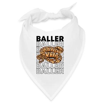 Ball Python 80's Style Baller Royal Python Snake - Bandana - Weiß - Vorne