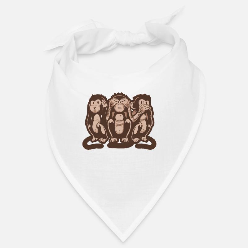 Trois singes sages parlent Hear & See Bandana