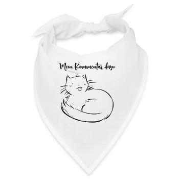 Katze - Mein Kommentar dazu - schwarz - Bandana - Weiß - Vorne